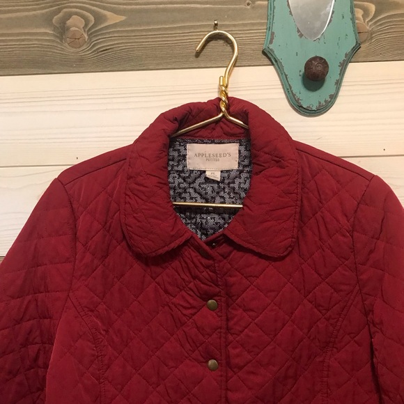 Appleseed’s Petites ⚜️ Red Quilted Jacket - Picture 2 of 12